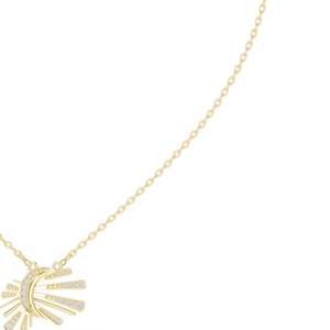 High Quality Celestial Sunburst Crescent Pavé Diamond Statement <b>Necklace</b> for Women Luxury Looks and Wedding Party at Best Price - Product Image 3