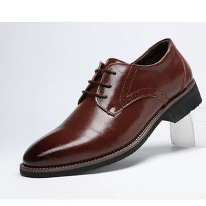 Zapatos Oxford de Cuero Genuino para Hombre, Estilo Italiano de Alta Gama, Impermeables, Antideslizantes, Hechos a Mano, con Amortiguación, para Boda - Product Image 1