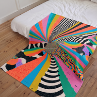 Couverture en flanelle imprimée effet arc-en-ciel, super douce et légère, pour la décoration de la maison