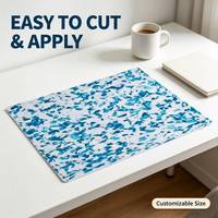 Vente Fabricant – Feuille Décorative en PVC Nacre Bleue et Blanche, Plaquette de PVC Nacré pour la Décoration de Meubles