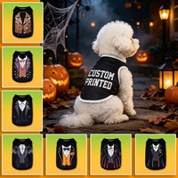 Leichtes, atmungsaktives Mesh-Hundewesten-Set mit Halloween-Muster für Feiertagspartys und Cosplay – Ärmelloses Tanktop für Haustiere – Premium-Haustierprodukte