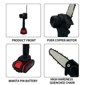Mini tronçonneuse à batterie au lithium pour l'abattage et la taille de jardin, ensemble de mini-scie à chaîne - Product Image 4