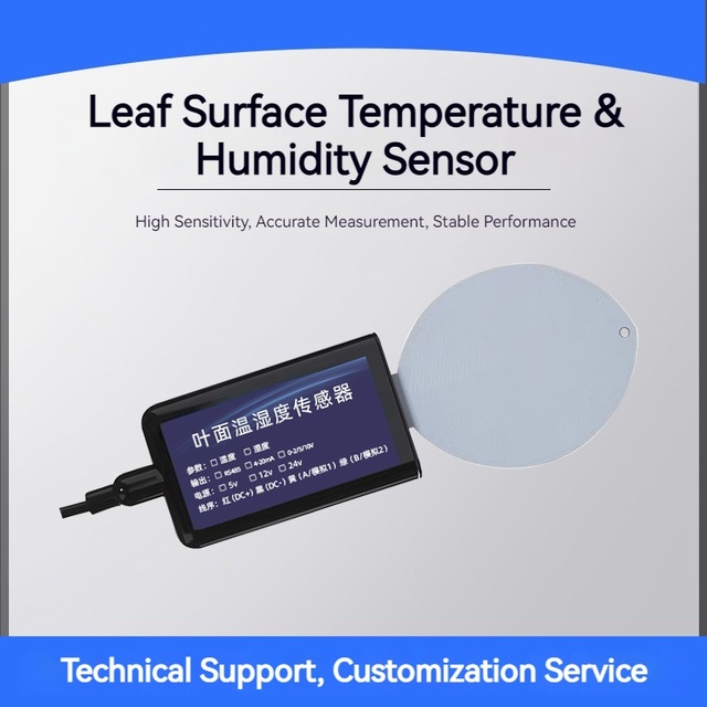 Leaf Temperature and Humidity Sensor for Greenhouse and Crop Monitoring -  for Irrigation Control and Plant Growth Management