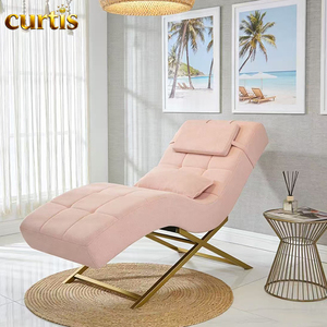 Lit d'esthéticienne pour extensions de cils rose moderne de luxe, chaise de <span class=keywords><strong>salon</strong></span> de beauté rose incurvée pour les sourcils, table de soins esthétiques - Product Image 1