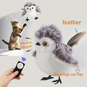 Jouet électrique automatique classique pour chat et chien Hibou des neiges avec <span class=keywords><strong>plumes</strong></span> et peluche, design mignon, sons réactifs et <span class=keywords><strong>action</strong></span> volante - Product Image 4