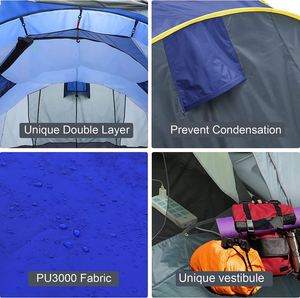 <span class=keywords><strong>2</strong></span> <span class=keywords><strong>secondes</strong></span> facile à monter 3-4 personnes famille tentes design en gros camping tentes de plein air - Product Image 4