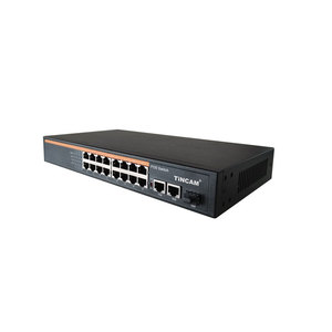 Tincam thụ động 10/100M <span class=keywords><strong>19</strong></span> cổng PoE chuyển đổi 48V <span class=keywords><strong>ethernet</strong></span> PoE chuyển đổi 250 mét truyền 4k chống sét ai phát hiện - Product Image 2