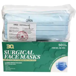 3Q level2 toptan tıbbi malzemeler mavi veya özel earbands tıbbi maskeler cerrahi yüz maskesi 3 kat yüz maskesi