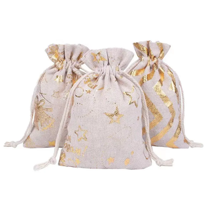 Pochette cosmétique en lin recyclable, sacs cadeaux en toile de jute avec cordon, emballage textile pour promotion café, mariage, rangement de bijoux - Product Image 3