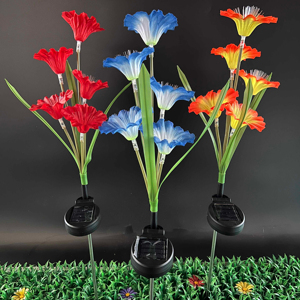 소스 공장 태양열 발전 모닝 글로리 램프 여러 가지 빛깔의 LED 그라디언트 조명 센서 제어 배터리 포함 정원 - Product Image 4