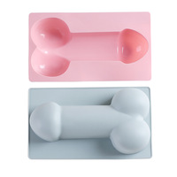 Moule en silicone 3d en forme de pénis, 1 pièce, créatif, amusant, sexy, DIY, savon, gâteau, d'anniversaire, pâtisserie