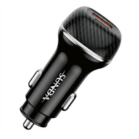Câble de chargeur de voiture inclus, sortie totale 90W, PD 45W, QC 45W, puce de sécurité intelligente, chargeur rapide Type C, chargeurs de voiture