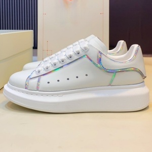 Chaussures de skate originales de marque Designer, blanches, en cuir véritable, à lacets plats, pour femmes et hommes, antidérapantes, à semelle épaisse - Product Image 2