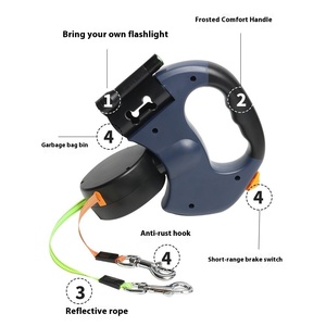 Guinzaglio per Cani Retrattile di Lusso Due-in-Uno, Doppio Guinzaglio Automatico per Animali Domestici, Corda in Nylon Ecologica per Razze Grandi con LED - Product Image 2