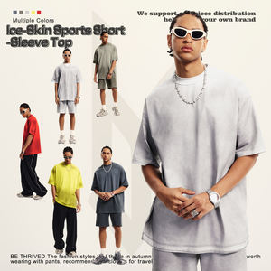 Camiseta de algodón de gran tamaño con logotipo personalizado, impresión por inyección directa, cuello redondo, camisetas desgastadas en blanco de alta calidad, Unisex - Product Image 4