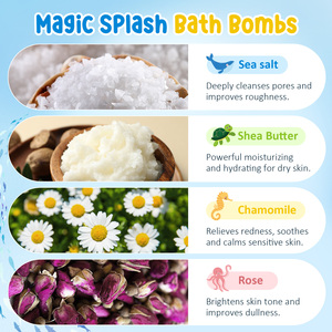 Coffrets Cadeaux de 6 Bombes de Bain Bio Parfumées Personnalisables avec Logo, Jouets Océaniques Mignons pour Enfants, Fournisseurs Chinois de Boules de Sel de Bain, pour Garçons et Filles - Product Image 2