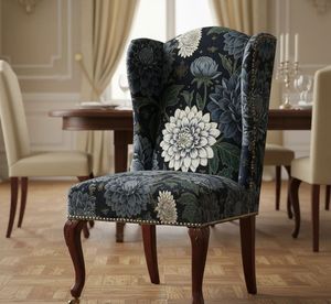 Tela de tapicería estampada con grandes flores de dalia, de diseño, por yarda, material de tapicería floral de lujo para sofá y sillón decorativo. - Product Image 4
