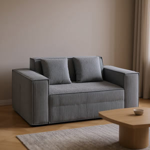 Divano Moderno a 2 Posti da 63 Pollici in Tessuto Corduroy con Molle Insacchettate, Cuscini Morbidi, Comodo per Camera da Letto, Nessun Montaggio Richiesto - Product Image 2