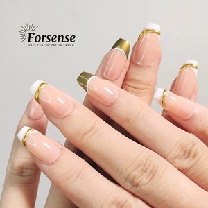 Vendeurs en gros de kit de presse sur les ongles avec colle et lime à ongles marque privée <span class=keywords><strong>ballerine</strong></span> courte pointes françaises ongles design coréen - Product Image 2