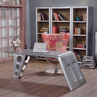 Luxe pour ensemble de bureau aile d'aviateur Mobilier de bureau au design unique pour la maison Hôtel et bureau Table d'ordinateur en aluminium
