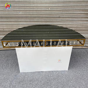 <span class=keywords><strong>Mesa</strong></span> de acero inoxidable de <span class=keywords><strong>cristal</strong></span> blanco para pastel, decoración de boda, oro de lujo, nuevo diseño - Product Image 4