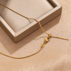 Adjustable <b>Needle</b> Clasp Chain | 18K Gold Plated Stainless Steel Universal Clavicle Chain for Necklace Making - Product Image 4