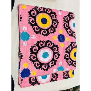 Hand Block Printed Kantha <b>Quilt</b> Cotton Bedspread Made For Elegant Bedroom Decor And Relaxed Everyday Living - Product Image 6