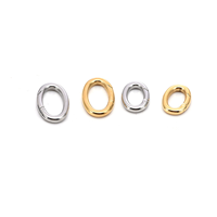 Fermoir ovale en forme de cœur en acier inoxydable plaqué or 18 carats Mousqueton Fermoirs à ressort pour accessoires de fabrication de bijoux à bricoler soi-même