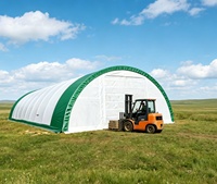 Carpa de Almacenamiento Comercial de Doble Estructura, Carpa Tipo Domo para Almacén, Estructura de Tela, Salón Arqueado Redondo