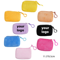Songshan Toys Simple Vente en gros Cadeau d'entreprise Logo imprimé personnalisé Portefeuille couleur bonbon Sac à clés rond et carré Porte-monnaie en peluche