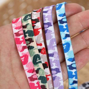 Cordones Planos de Poliéster con Camuflaje de 8mm de Ancho, Unisex, para Zapatillas Deportivas, con Transferencia Térmica, para Zapatos AF1, DUNK, AJ1 - Product Image 1
