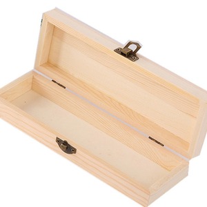Estuche para lápices de madera maciza de 21 cm x 7 cm x 4 cm con cierre metálico para uso escolar y de oficina - Product Image 2
