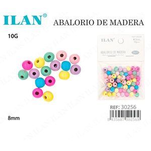 Perline in Legno ILAN 8mm Multicolore per Artigianato - Product Image 3