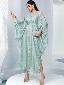 Djellaba Eid, robe maxi musulmane, diamant, robes de femmes de Dubaï, kebaya, manches chauve-souris, abayas, kaftan musulman, femme, vestidos - Product Image 4