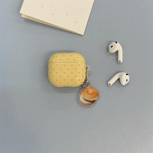 Funda para <span class=keywords><strong>Airpods</strong></span> 1 <span class=keywords><strong>2</strong></span> 3 4ª generación, estilo Ins, base amarilla lechosa, con lunares, en forma de bagel, de silicona suave, protectora, para <span class=keywords><strong>Pro</strong></span> <span class=keywords><strong>2</strong></span>ª/3ª generación - Product Image 1