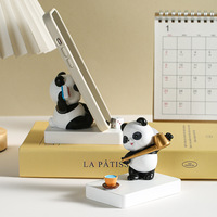 Nouveaux produits 2024 yiwu panda artisanat panda ornements ornements de jardin sculpturaux support de support de téléphone portable décoration de la maison