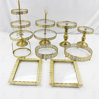 Ensemble de Table à Dessert en métal personnalisé, fournitures de Table de fête de mariage, processus de placage d'or