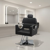 Fauteuils de coiffure de luxe inclinables pour salon, chaise de coupe de cheveux 360° pour barbier