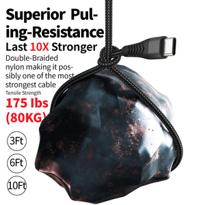 สายชาร์จโทรศัพท์0.25M 1M 2M 3M,สายชาร์จโทรศัพท์โลหะทนทานแบบถักไนล่อน Type C 3A <span class=keywords><strong>3</strong></span>.0 USB Type C สำหรับ Samsung Android - Product Image 2