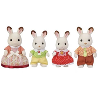 Sylvanian Families Calico Critters Set Keluarga Kelinci Cokelat Figur Kelinci Berbulu Mainan Koleksi Keluarga Hewan untuk Anak-anak