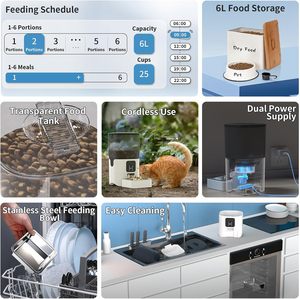 Mangeoire quantitative à synchronisation automatique intelligente pour animaux de compagnie Fournitures en plastique écologiques pour la distribution d'alimentation - Product Image 2