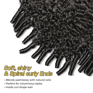 Peluca de media cabeza 3 en 1 de cabello humano rizado birmano sin pegamento con cordón ajustable, ideal para principiantes - Product Image 5