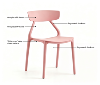 Chaise de salle à manger moderne en plastique de qualité supérieure avec design ergonomique, empilable et imperméable pour les écoles et les centres de formation