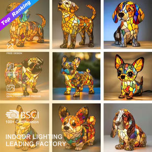 Stile moderno magico colorato strano cane lampada da tavolo comodino luce notturna artistica per soggiorno - Product Image 1
