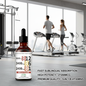 Complejo de Vitamina <span class=keywords><strong>B</strong></span> en Gotas Líquidas, B12, B6, B1, Niacina y Folato, Sin GMO, Suplemento de Alta Potencia, Apoyo Energético y de Estado de Ánimo para Adultos, Marca Privada - Product Image 2