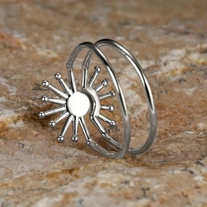 Ensemble de bagues pour couple Tournesol Lever et Coucher du Soleil, Bijoux uniques et tendance pour l'index - Product Image 6