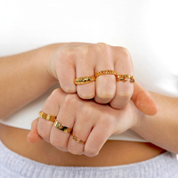Service supérieur argent Sterling 925 plaqué or 18k bijoux bagues turques pour femmes