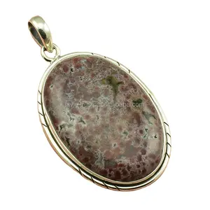 925 Sterling Silver Gemstone Pendant, Natural crazy lace agate Gemstone Pendant, Fine Jewelry Supplier, Custom Jewelry Exporter