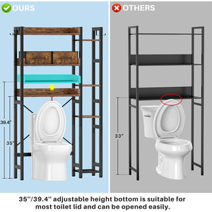 <span class=keywords><strong>Meuble</strong></span> de rangement autoportant pour salle de bain, à placer <span class=keywords><strong>au</strong></span>-<span class=keywords><strong>dessus</strong></span> des toilettes, style industriel - Product Image 6