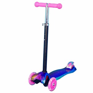 Patinete para Niños de 3 a 6 Años, Altura Ajustable, Ligero, Cuatro Ruedas, Color Rosa y Azul - Product Image 1